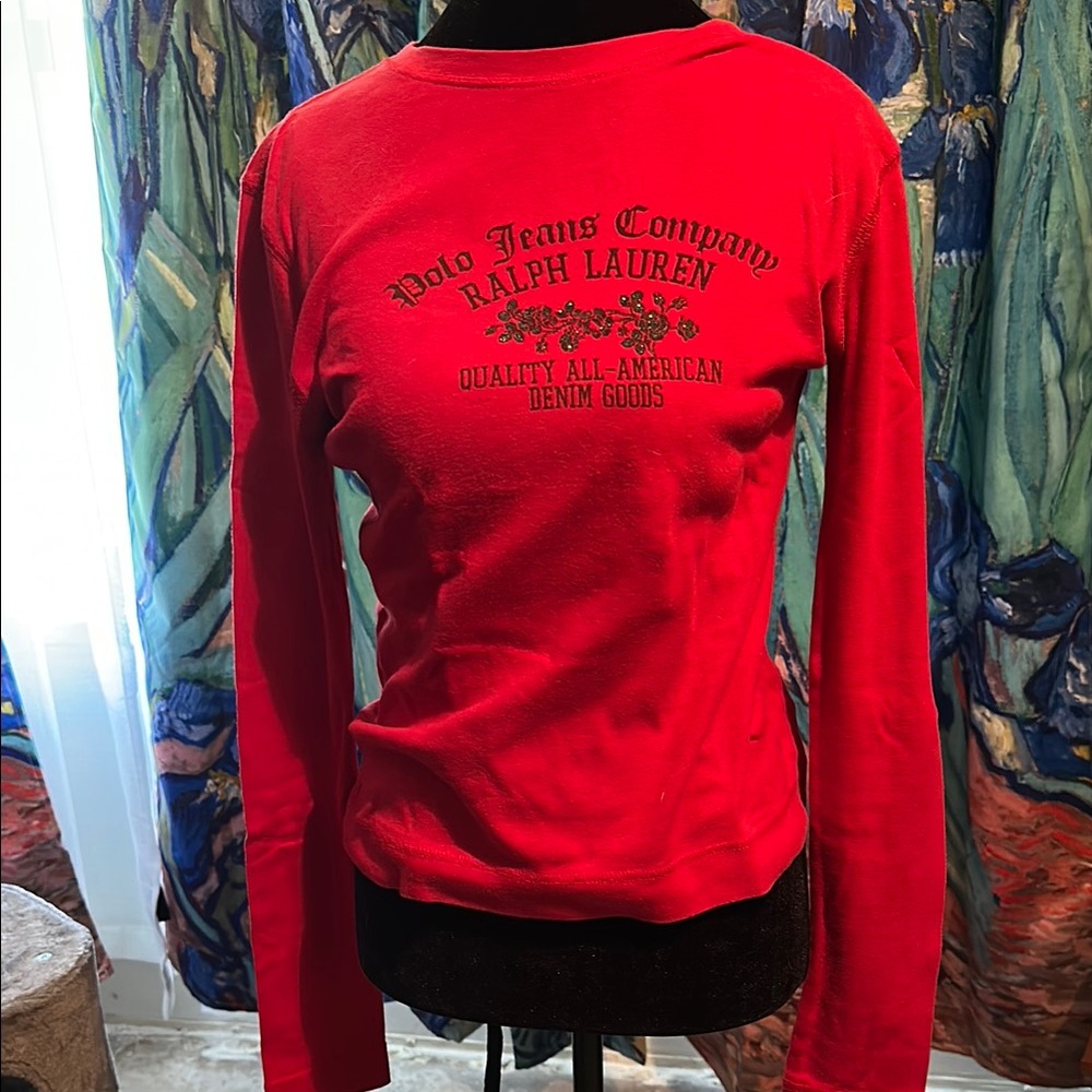 Ralph Lauren Vibrant Red Long Sleeve Tee Used